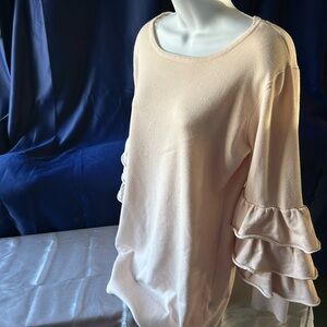 Sweater tunic or dressss with layered sleeves.